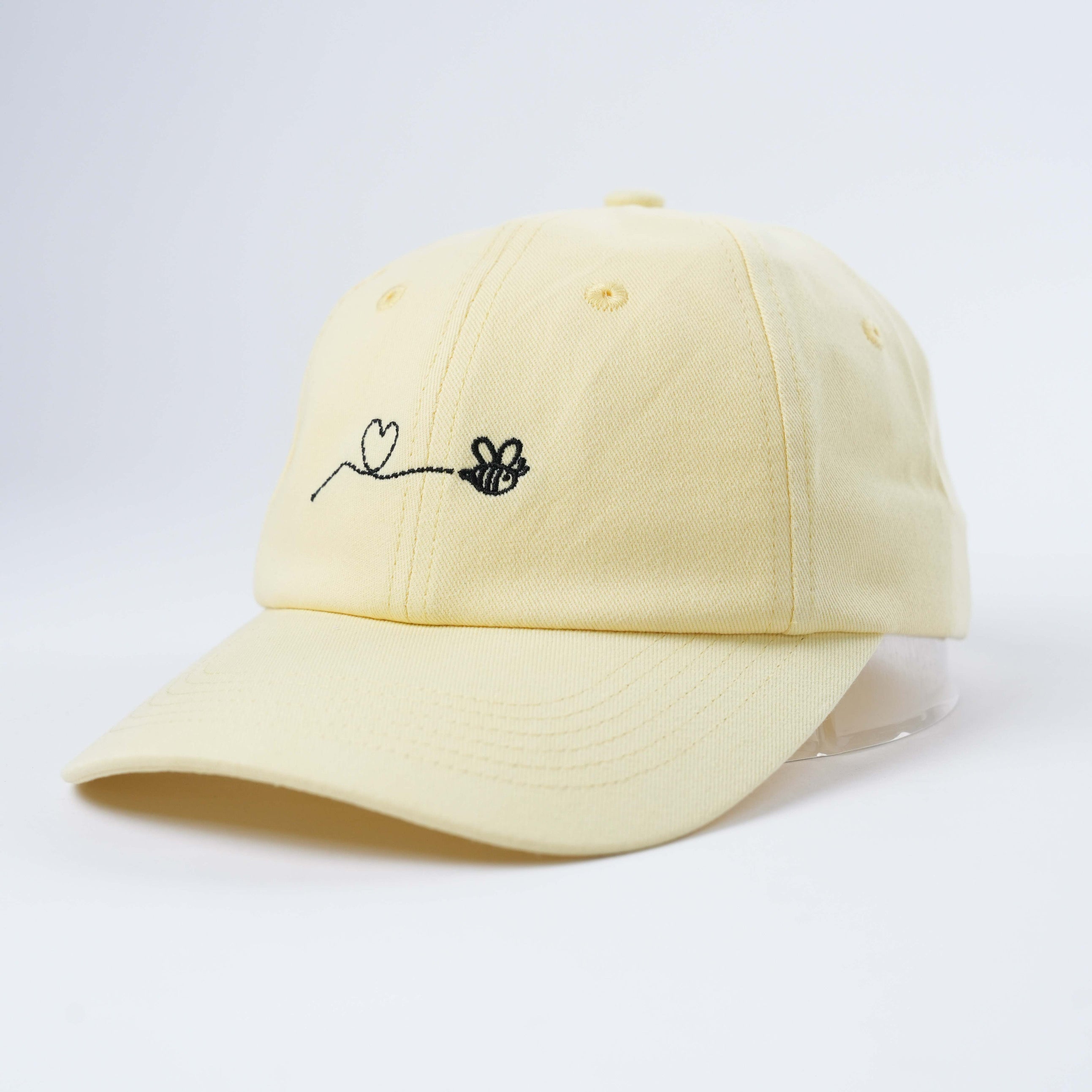 Yellow Bumblebee Pastel Embroidered Cap