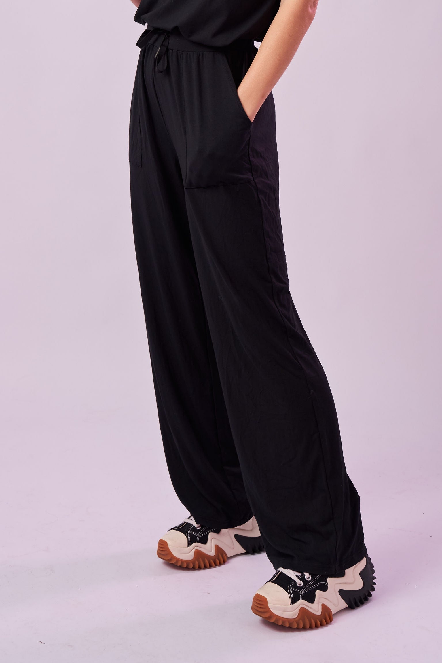 Bamboo Rib-Knit Wide Leg Pyjama Pants